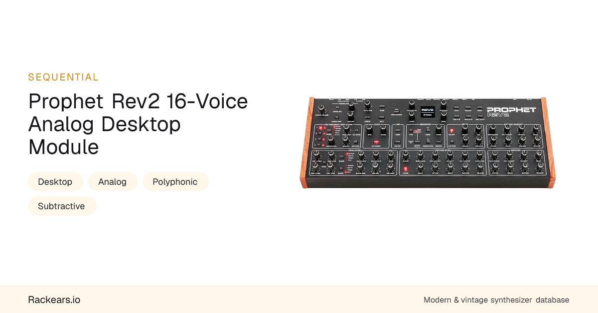 Sequential Prophet Rev2 16-Voice Analog Desktop Module - Buyer's Guide ...