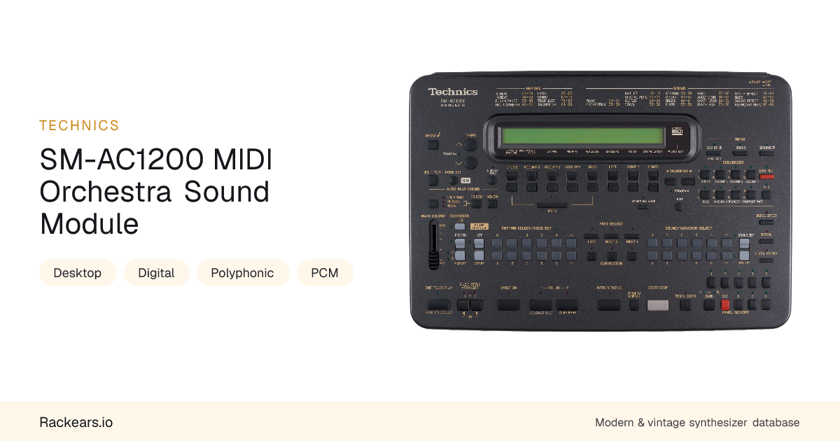 SM-AC1200 MIDI Orchestra Sound Module by Technics [Specs, Videos]