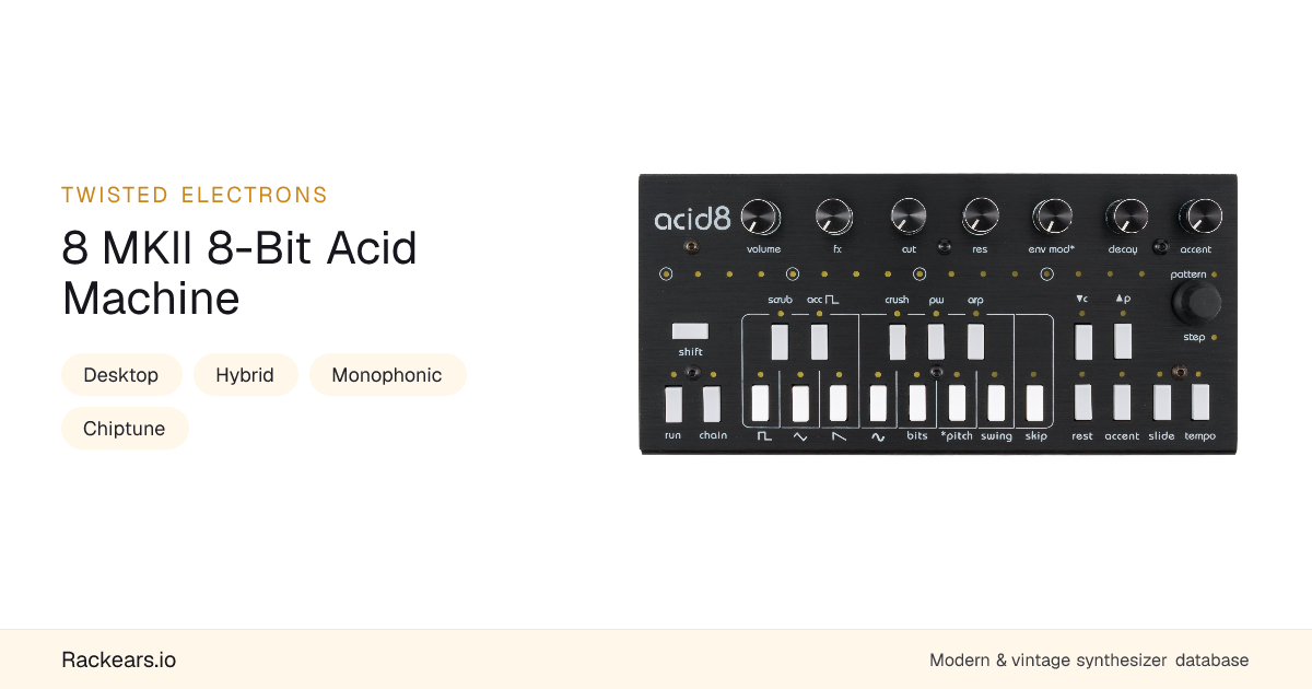 Twisted Electrons 8 MKII 8-Bit Acid Machine - Buyer's Guide, Full Specs ...