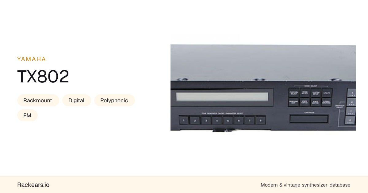 Yamaha TX802 - Buyer's Guide, Full Specs, Video Demos, Presets
