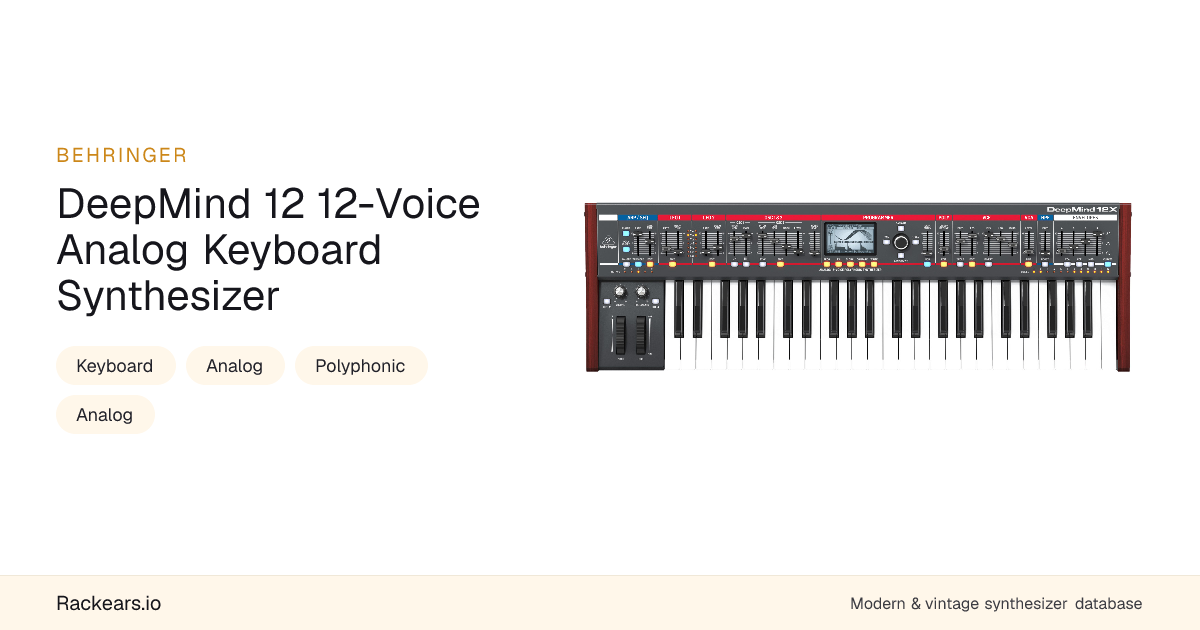 Behringer DeepMind 12 12-Voice Analog Keyboard Synthesizer - Buyer's ...
