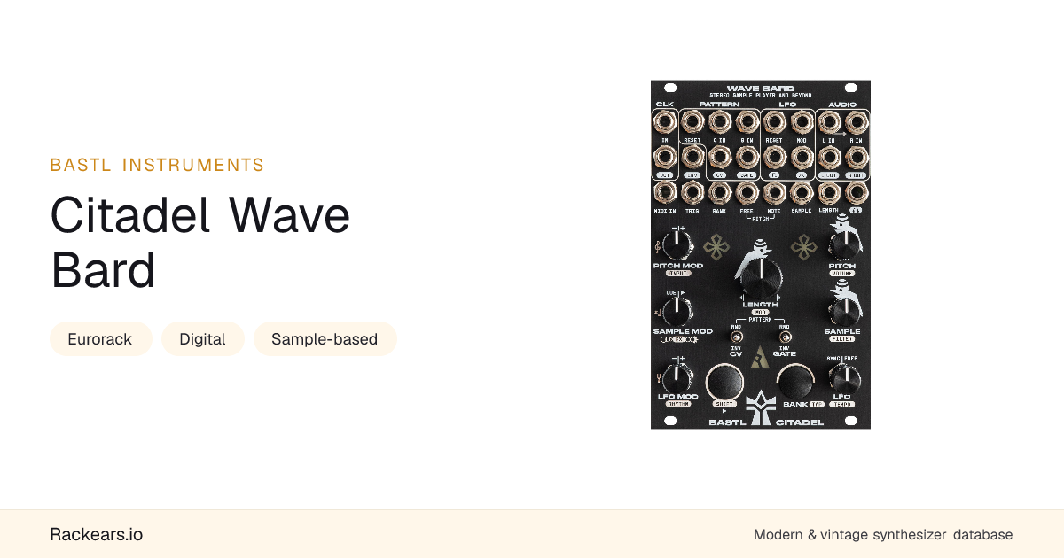 Bastl Instruments Citadel Wave Bard - Buyer's Guide, Full Specs, Video ...