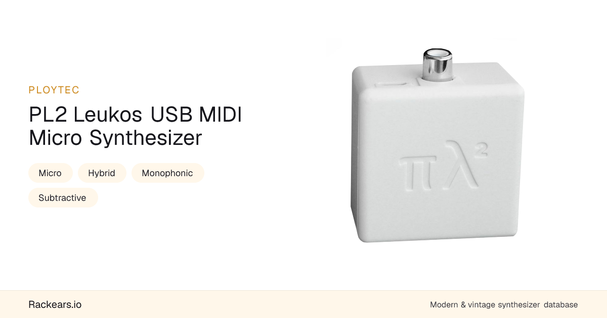 PL2 Leukos USB MIDI Micro Synthesizer by Ploytec [Specs, Videos]