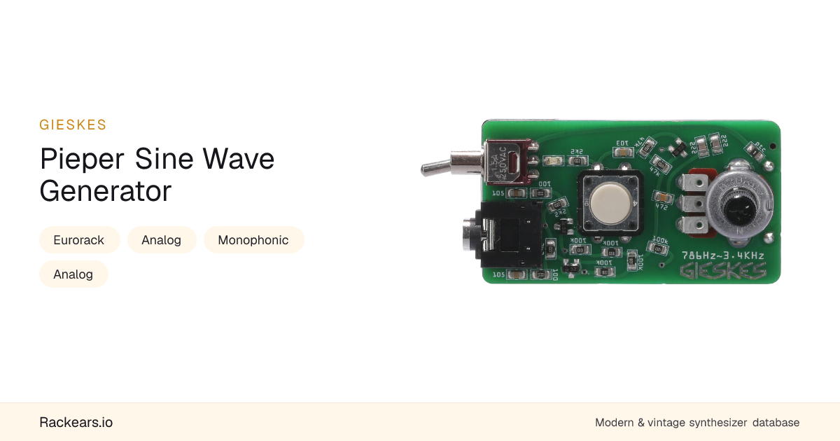 Pieper Sine Wave Generator by Gieskes [Specs]